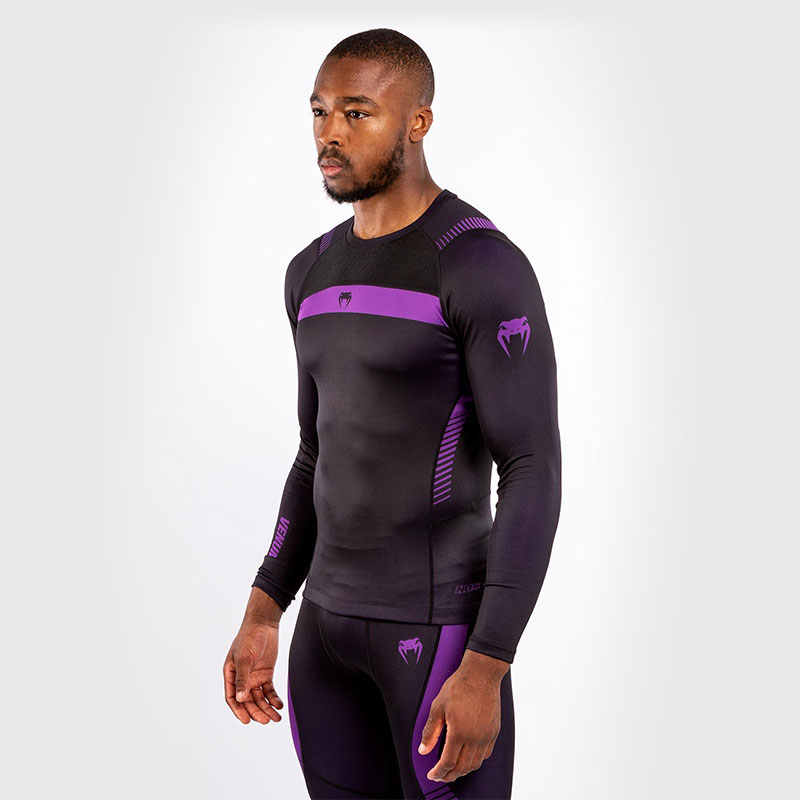 T-SHIRT DE COMPRESSION VENUM NOGI 3.0 - MANCHES LONGUES - NOIR/VIOLET