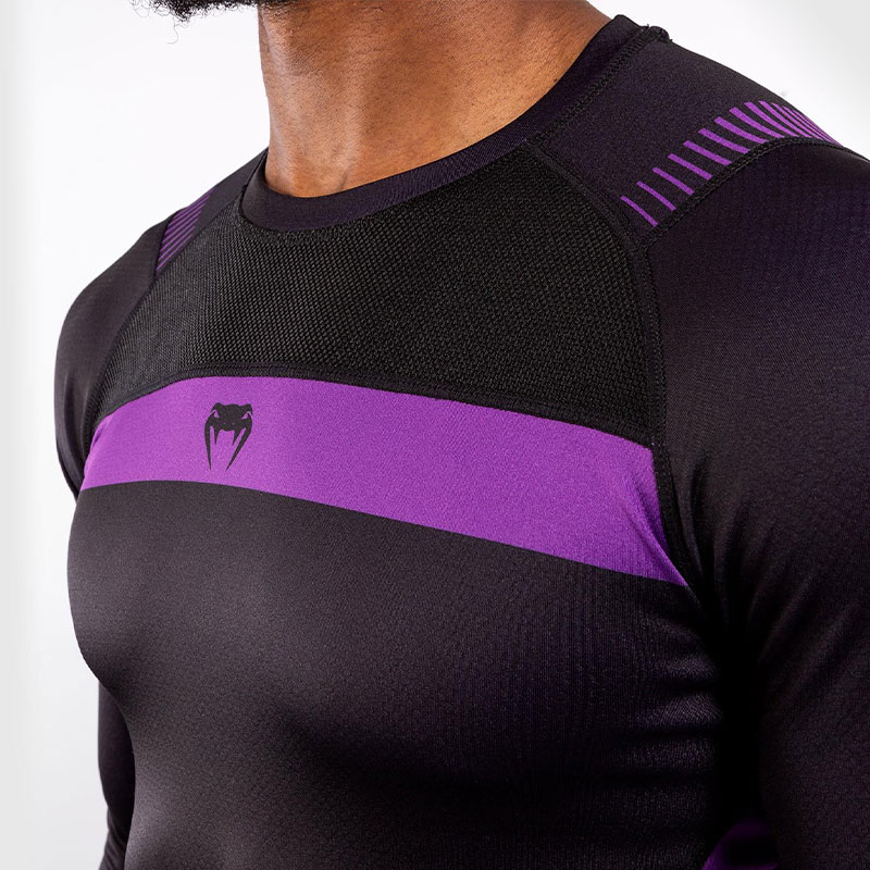 T-SHIRT DE COMPRESSION VENUM NOGI 3.0 - MANCHES LONGUES - NOIR/VIOLET