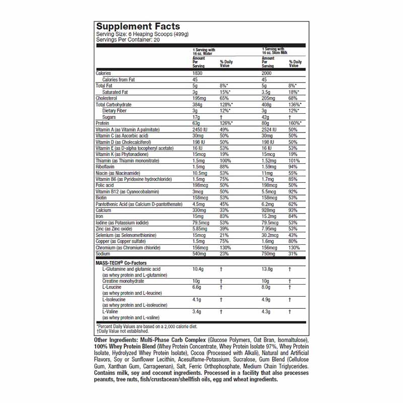 MUSCLETECH MASSTECH EXTREME 2000 12LBS