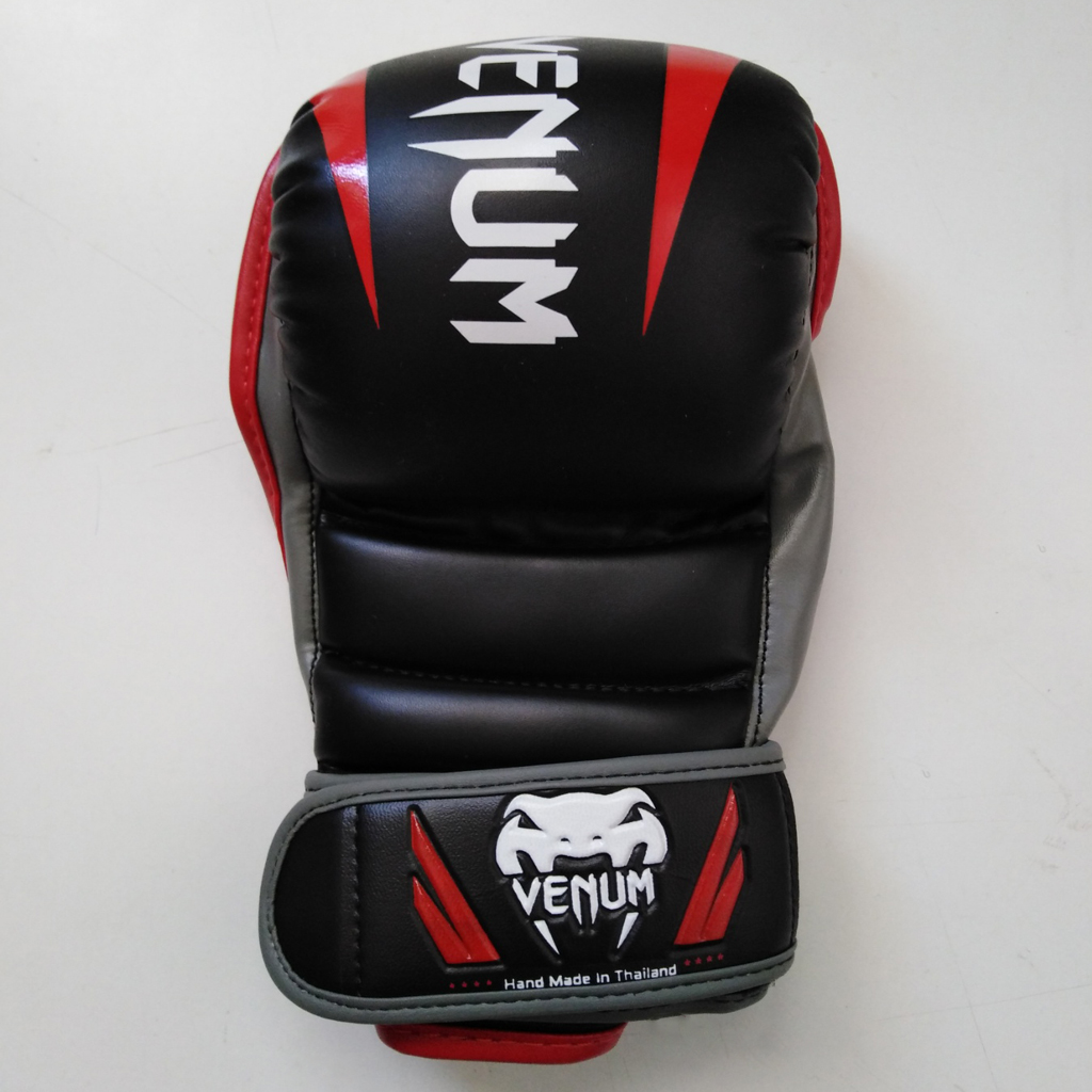 [VENUM-1196-L/XL] VENUM ELITE SPARRING MMA GLOVES BLACK/GREY/RED (L/XL)