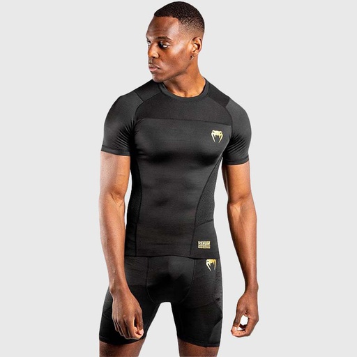 [VENUM-03792-126-L] RASHGUARD VENUM G-FIT - MANCHES COURTES - NOIR/OR (L)