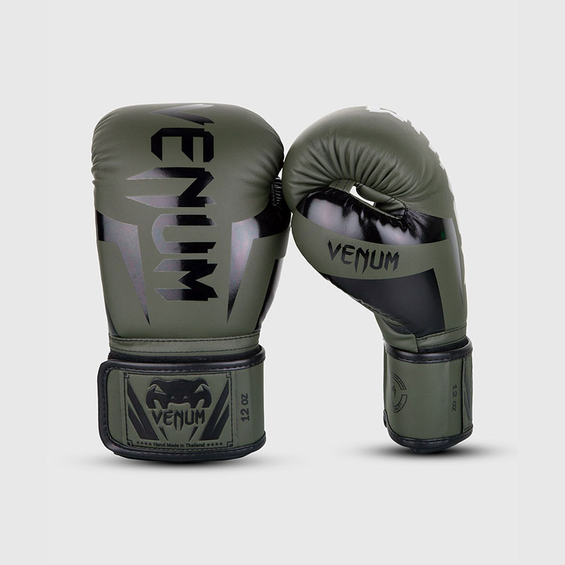 [VENUM-1392-200-14oz] GANTS DE BOXE VENUM ELITE - KAKI/NOIR (14 oz)