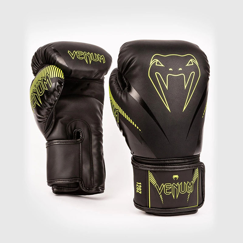 [VENUM-03284-116-8oz] GANTS DE BOXE VENUM IMPACT - NOIR/JAUNE FLUO (8 oz)