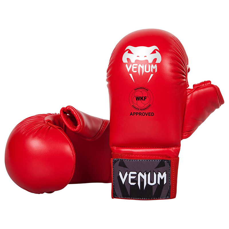 [EU-VENUM-1366-RED-S] GANTS KARATÉ VENUM - AVEC POUCE - APPROUVÉS EKF - ROUGE (S)